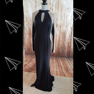 Gown Formal Dress Long Black 18W Xscape